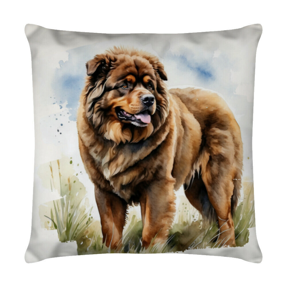 Kissen "Tibetmastiff - Natur" Weiß – hunde-shirt.de
