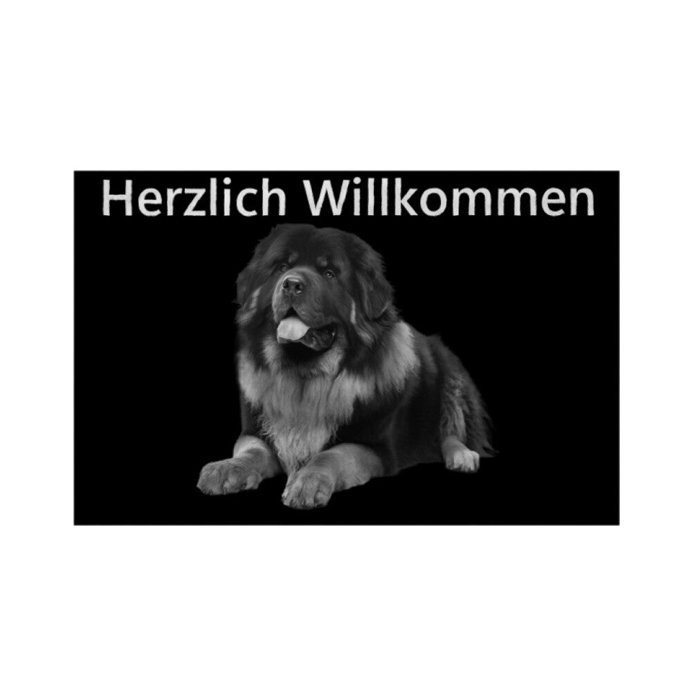 Fußmatte "Tibetmastiff - Herzlich Willkommen" Weiß – hunde-shirt.de
