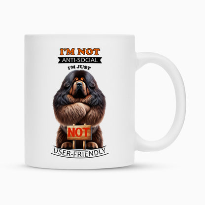 Tasse "Tibetmastiff - Anti-Social" Weiß – hunde-shirt.de