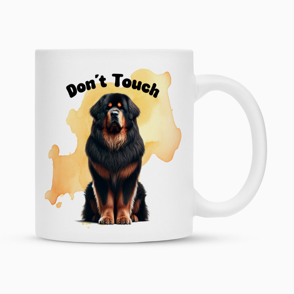 Tasse "Tibetmastiff - Don´t touch" Weiß – hunde-shirt.de
