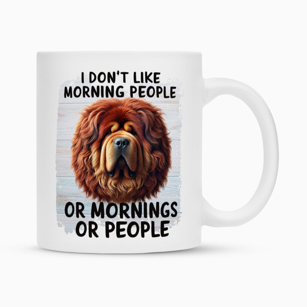 Tasse "Tibetmastiff - Morning People" Weiß – hunde-shirt.de
