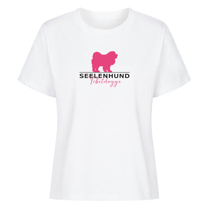 Premium Damen-Shirt "Tibetdogge - Seelenhund" Weiß – hunde-shirt.de