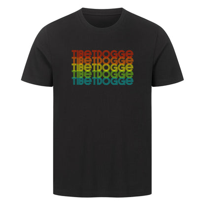 Premium T-Shirt "Tibetdogge - RETRO" Schwarz – hunde-shirt.de