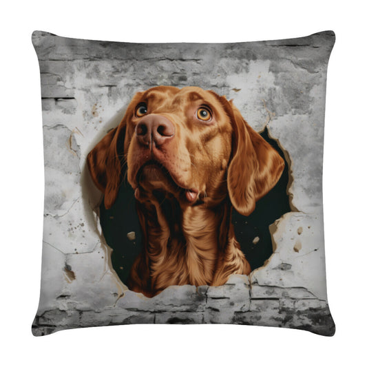 Kissen "Vizsla - Wall" Weiß – hunde-shirt.de
