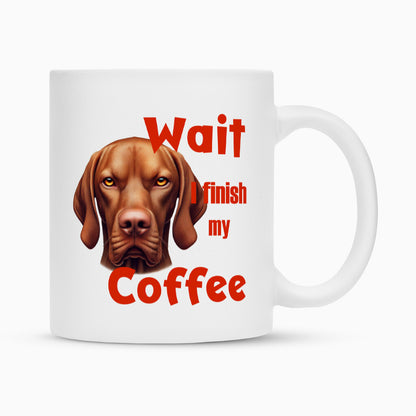 Tasse "Vizsla - Wait" Weiß – hunde-shirt.de