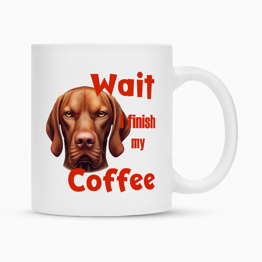 Tasse "Vizsla - Wait" Weiß – hunde-shirt.de