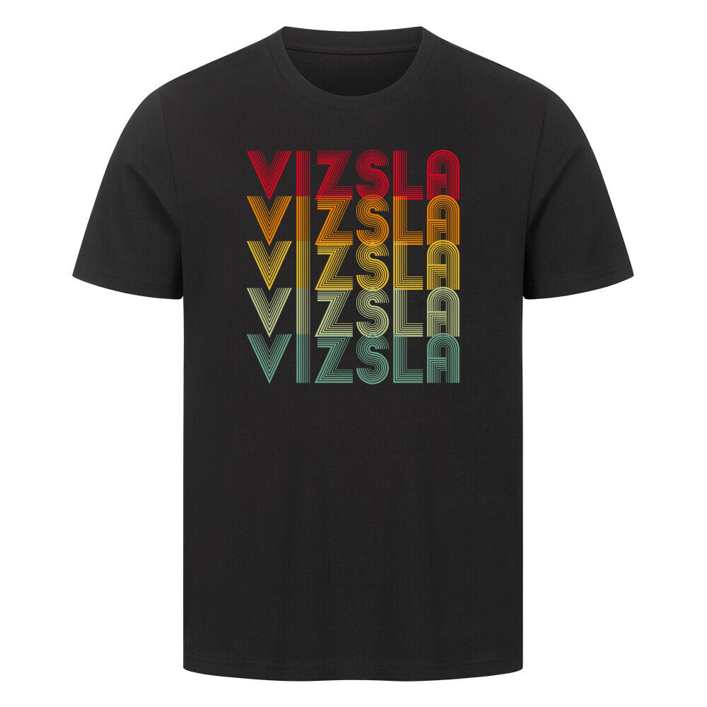 Premium T-Shirt "Vizsla - RETRO" Schwarz – hunde-shirt.de