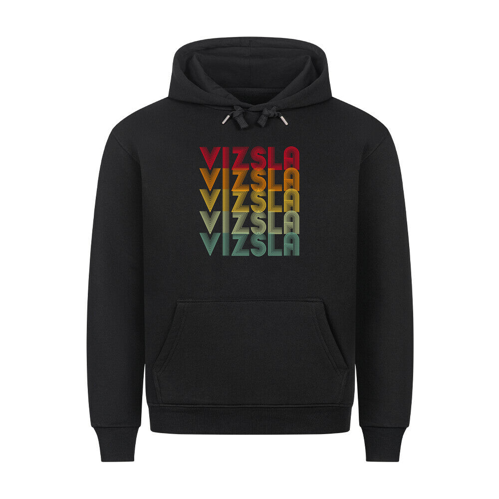 Premium Hoodie "Vizsla - RETRO" Schwarz – hunde-shirt.de