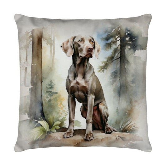 Kissen "Weimaraner - Waldlauf" Weiß – hunde-shirt.de