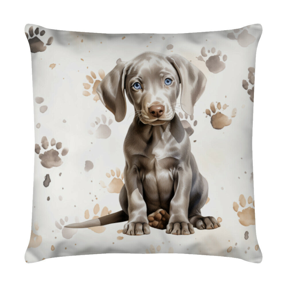Kissen "Weimaraner - Puppy Paws" Weiß – hunde-shirt.de