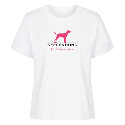 Premium Damen-Shirt "Weimaraner - Seelenhund" Weiß – hunde-shirt.de