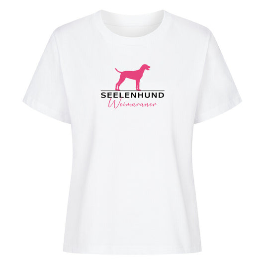 Premium Damen-Shirt "Weimaraner - Seelenhund" Weiß – hunde-shirt.de