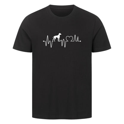 Premium T-Shirt "Weimaraner - Heartbeat" Schwarz – hunde-shirt.de