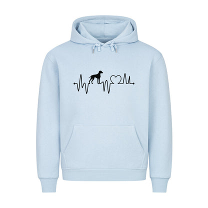 Premium Hoodie "Weimaraner - Heartbeat" Babyblau – hunde-shirt.de