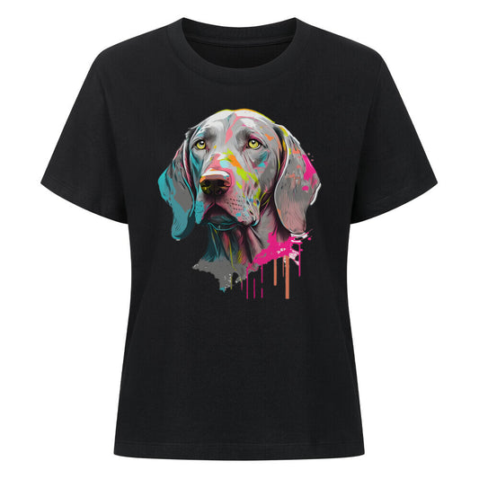Premium Damen-Shirt "Weimaraner - Splash" Schwarz – hunde-shirt.de