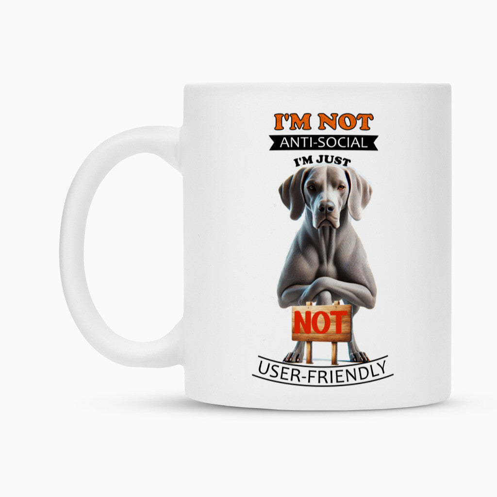 Tasse "Weimaraner - Anti-Social" – hunde-shirt.de