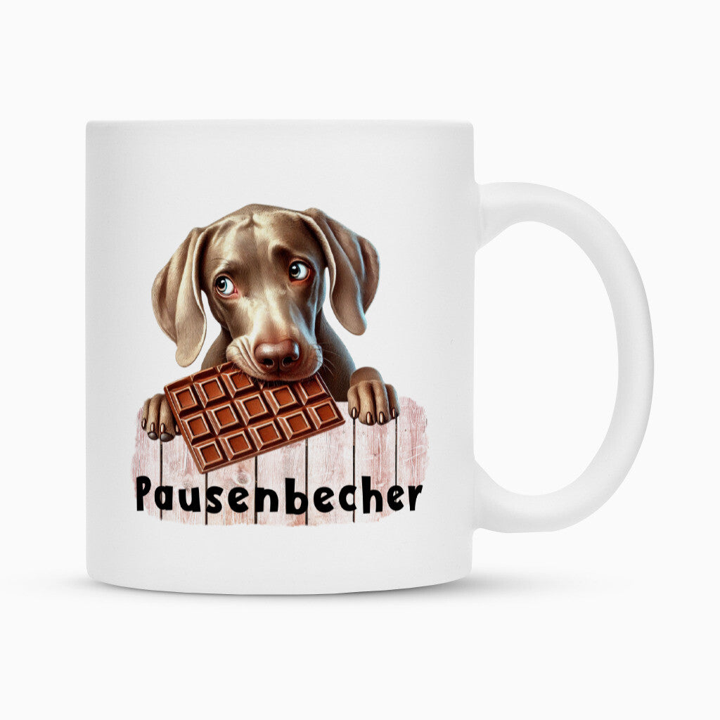Tasse "Weimaraner - Pausenbecher" Weiß – hunde-shirt.de