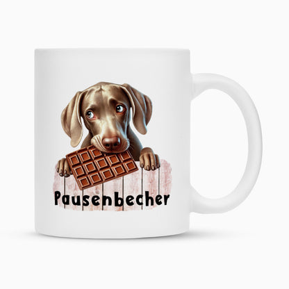 Tasse "Weimaraner - Pausenbecher" Weiß – hunde-shirt.de