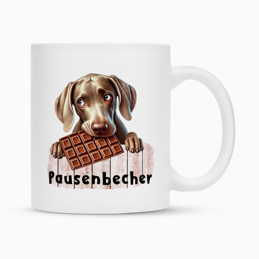 Tasse "Weimaraner - Pausenbecher" Weiß – hunde-shirt.de