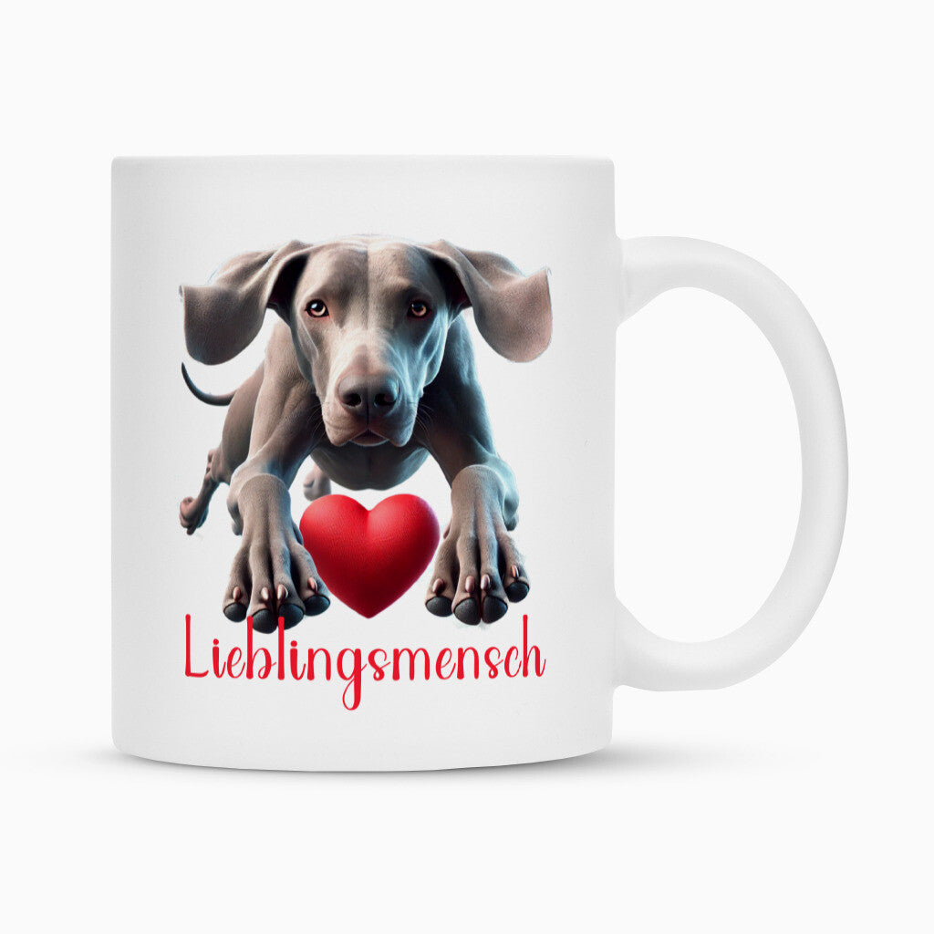 Tasse "Weimaraner - Lieblingsmensch" Weiß – hunde-shirt.de