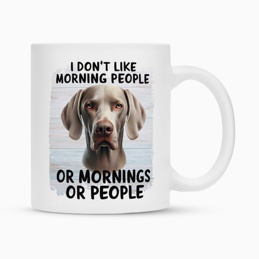 Tasse "Weimaraner - Morning People" Weiß – hunde-shirt.de