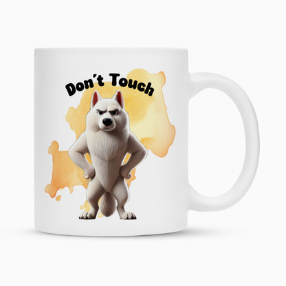 Tasse "Schweizer Schäferhund - Don´t touch" Weiß – hunde-shirt.de