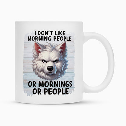 Tasse "Schweizer Schäferhund - Morning People" Weiß – hunde-shirt.de