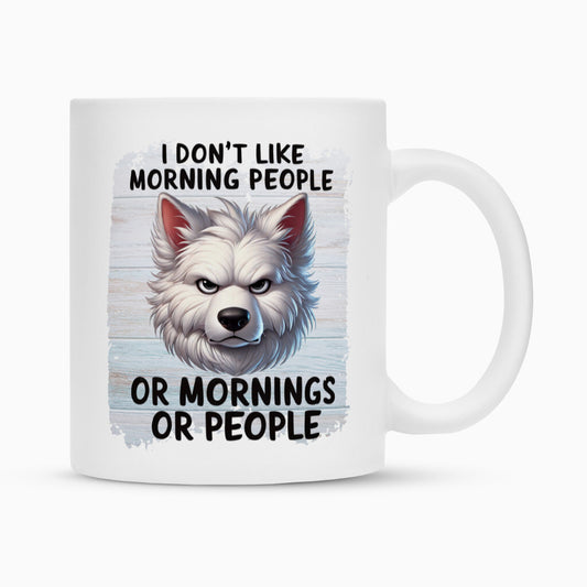 Tasse "Schweizer Schäferhund - Morning People" Weiß – hunde-shirt.de