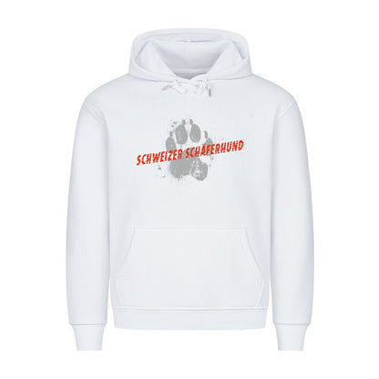 Premium Hoodie "Schweizer Schäferhund - PAW" Weiß – hunde-shirt.de
