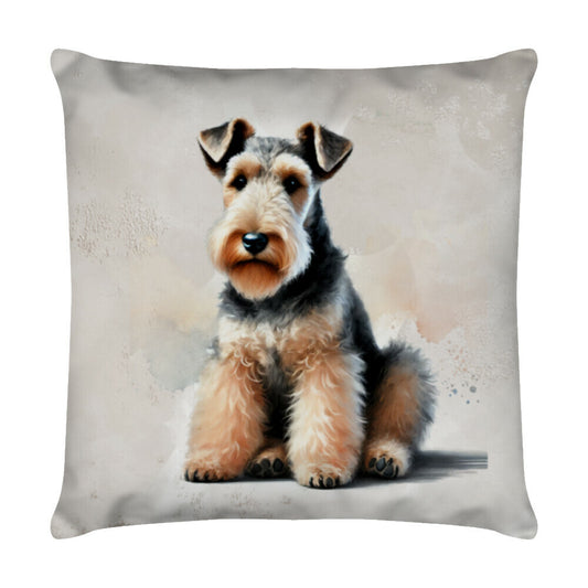 Kissen "Welsh Terrier - Sitz!" Weiß – hunde-shirt.de
