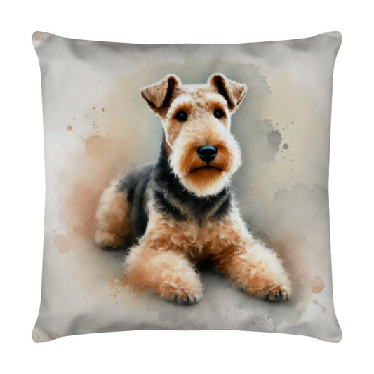 Kissen "Welsh Terrier - Relax" Weiß – hunde-shirt.de