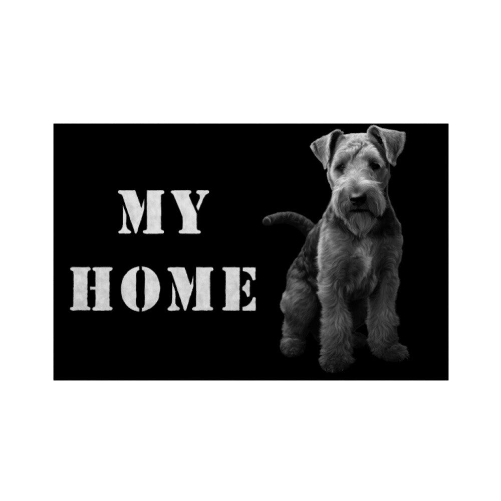 Fußmatte "Welsh Terrier - MY HOME" Weiß – hunde-shirt.de