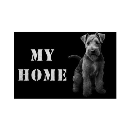 Fußmatte "Welsh Terrier - MY HOME" Weiß – hunde-shirt.de