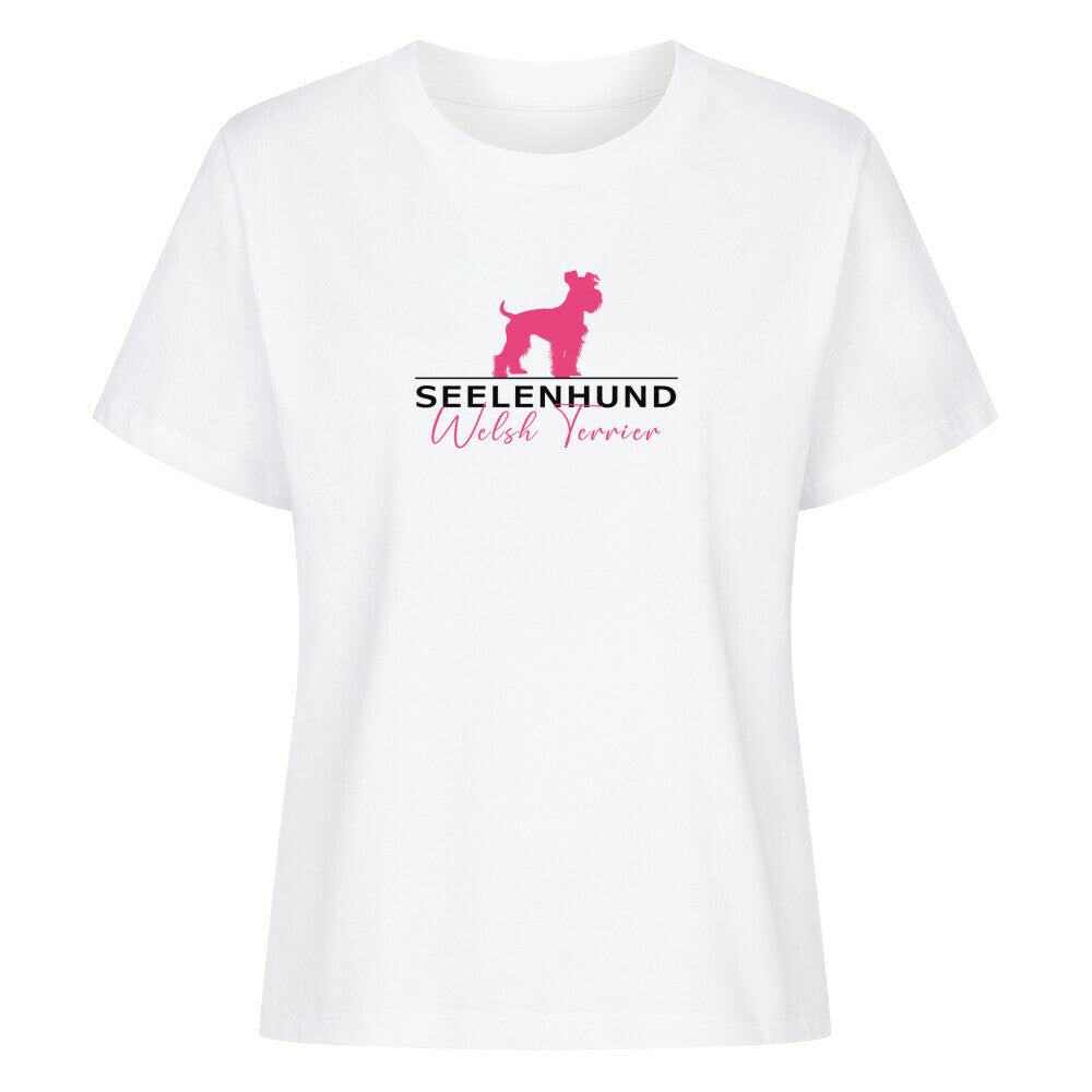 Premium Damen-Shirt "Welsh Terrier - Seelenhund" Weiß – hunde-shirt.de