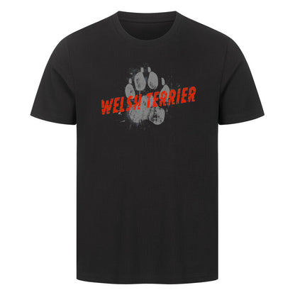Premium T-Shirt "Welsh Terrier - PAW" Schwarz – hunde-shirt.de