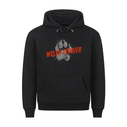 Premium Hoodie "Welsh Terrier - PAW" Schwarz – hunde-shirt.de