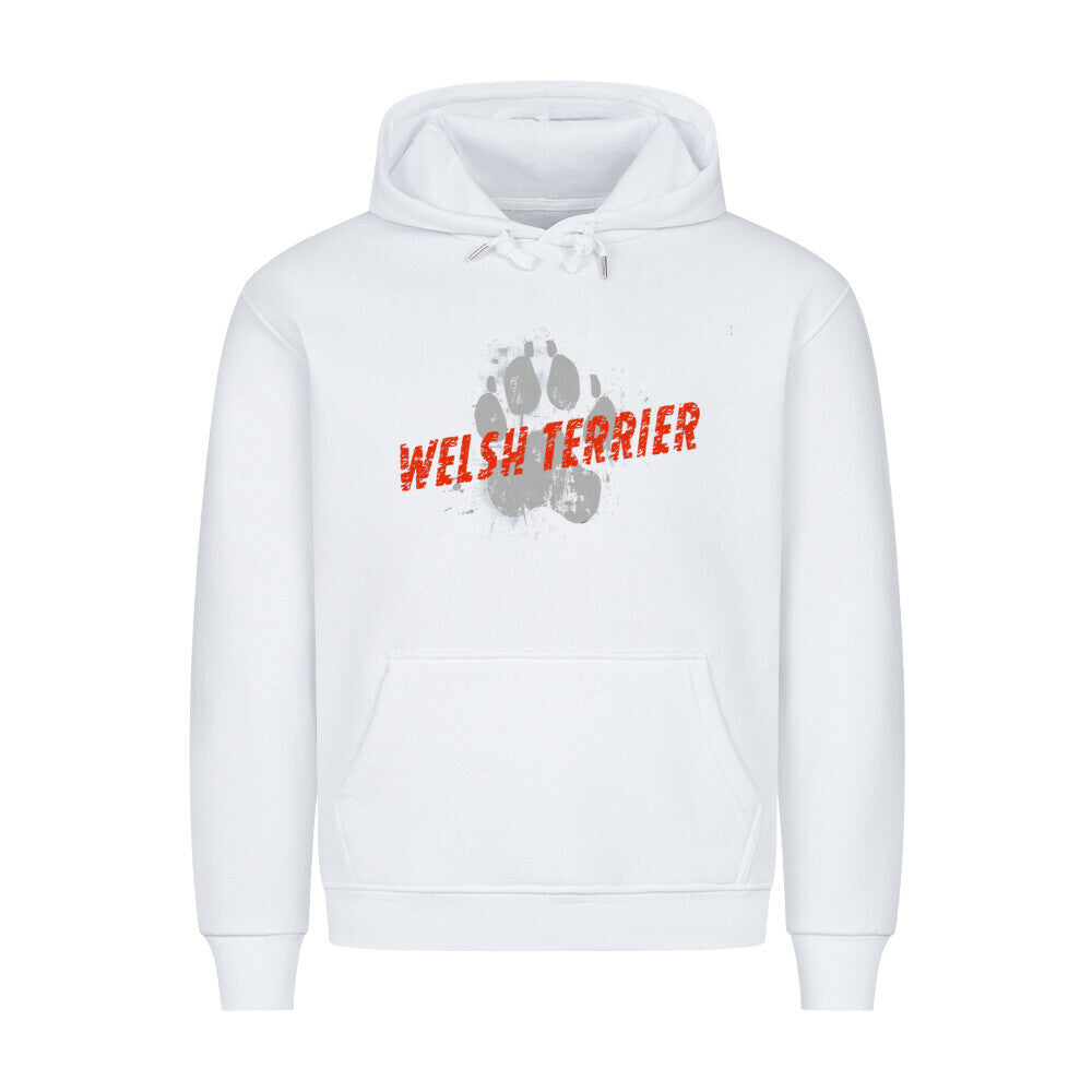 Premium Hoodie "Welsh Terrier - PAW" Weiß – hunde-shirt.de