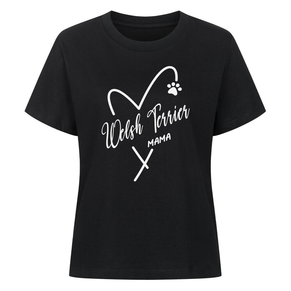 Premium Damen-Shirt "Welsh Terrier - Mama" Schwarz – hunde-shirt.de