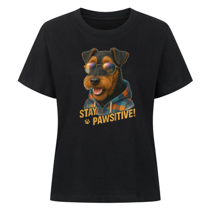 Premium Damen-Shirt "Welsh Terrier - Pawsitive" Schwarz – hunde-shirt.de