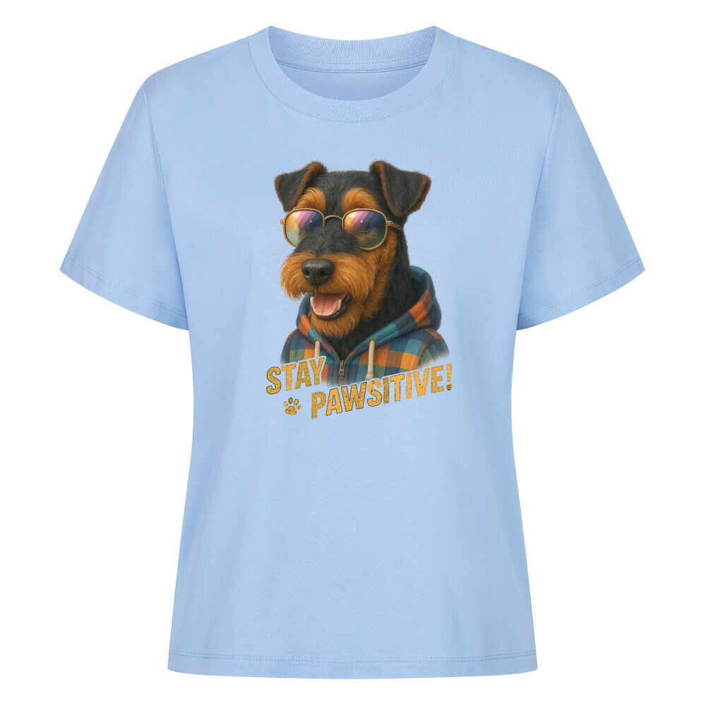 Premium Damen-Shirt "Welsh Terrier - Pawsitive" Sky Blue – hunde-shirt.de
