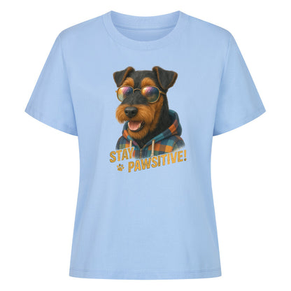 Premium Damen-Shirt "Welsh Terrier - Pawsitive" Sky Blue – hunde-shirt.de