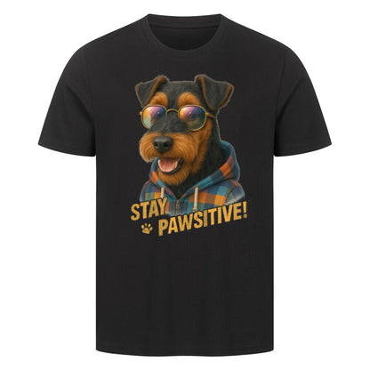 Premium T-Shirt "Welsh Terrier - Pawsitive" Schwarz – hunde-shirt.de