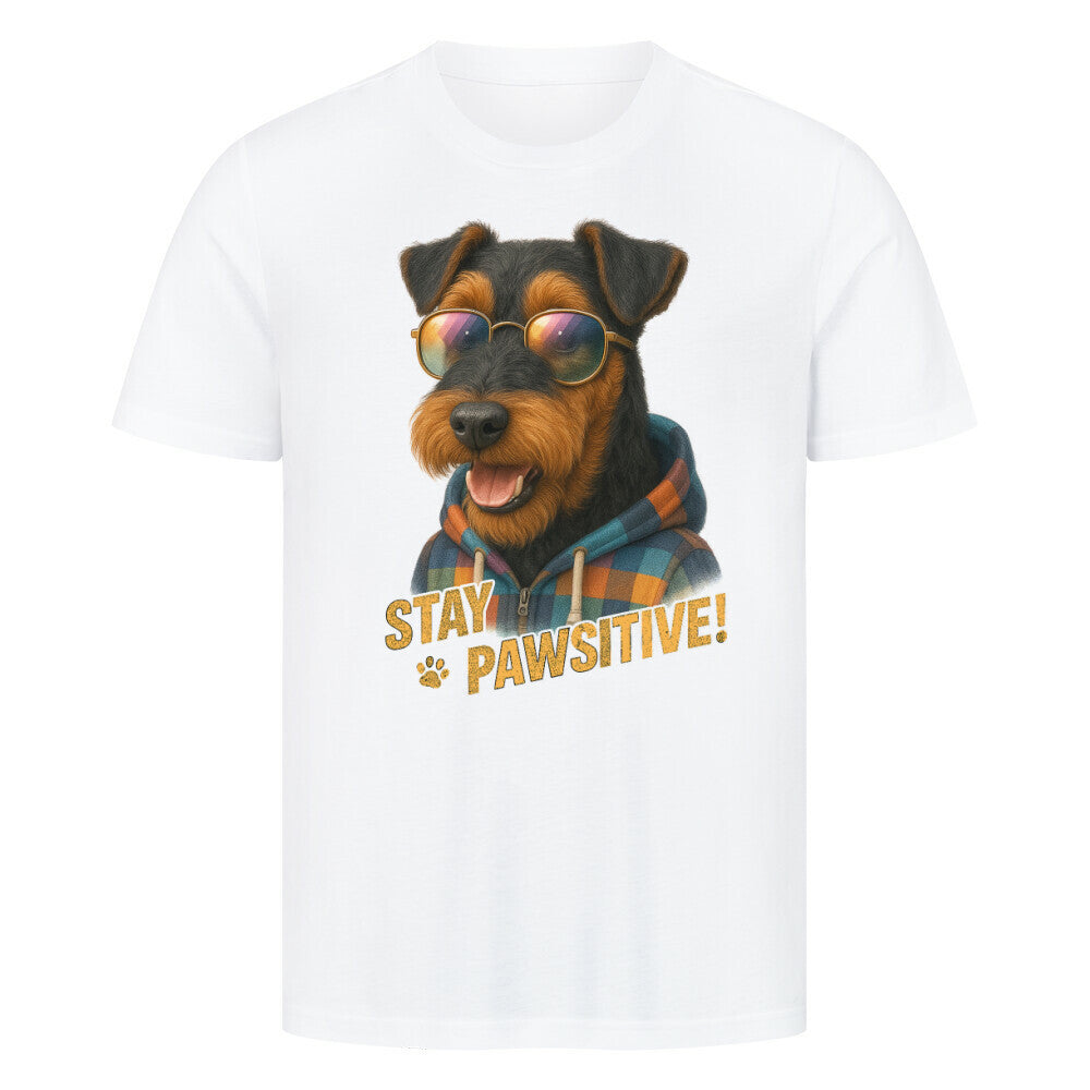 Premium T-Shirt "Welsh Terrier - Pawsitive" Weiß – hunde-shirt.de