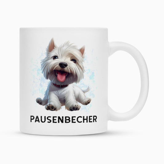 Tasse "Westie - Pausenbecher" Weiß – hunde-shirt.de
