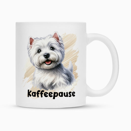 Tasse "Westie - Kaffeepause" Weiß – hunde-shirt.de