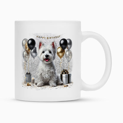 Tasse "Westie - Happy Birthday" Weiß – hunde-shirt.de