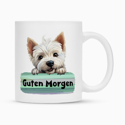 Tasse "Westie - Guten Morgen" Weiß – hunde-shirt.de