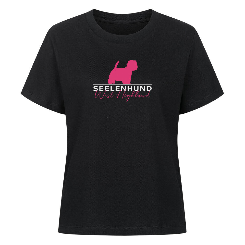 Premium Damen-Shirt "Westie - Seelenhund" Schwarz – hunde-shirt.de