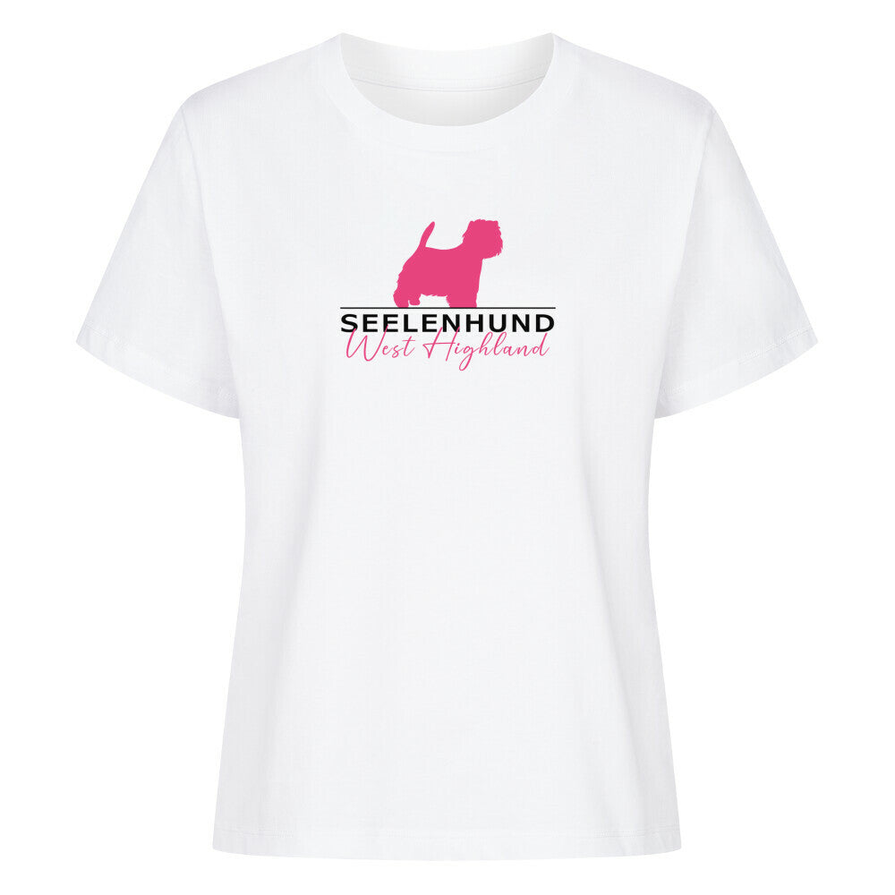 Premium Damen-Shirt "Westie - Seelenhund" Weiß – hunde-shirt.de