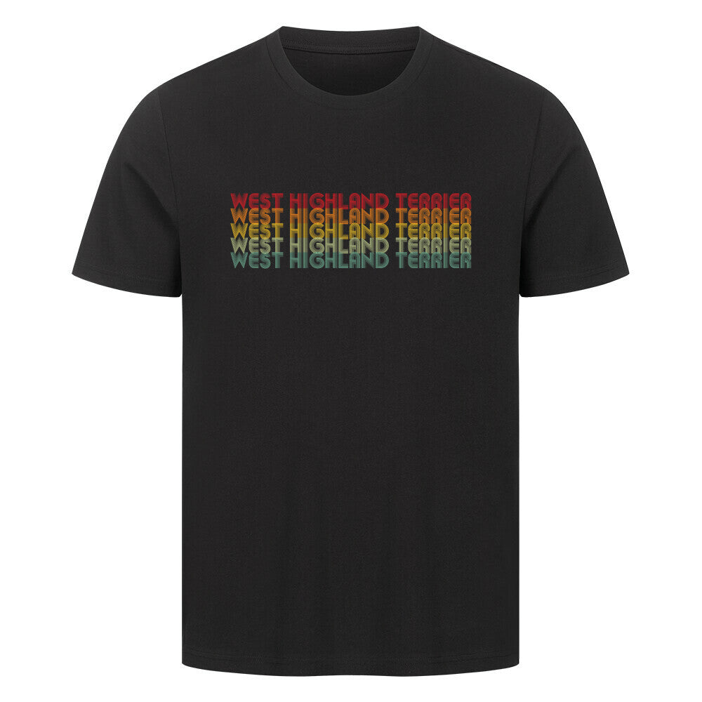 Premium T-Shirt "Westie - RETRO" Schwarz – hunde-shirt.de